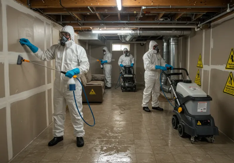 Basement Moisture Removal and Structural Drying process in Weaverville, NC